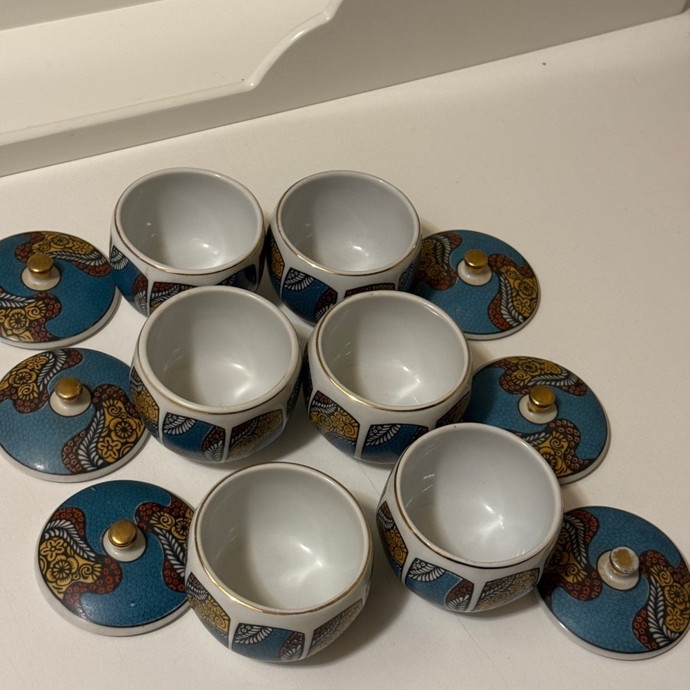 Golden Apricot fine china vintage 6 pices with tops - Picture 5 of 10